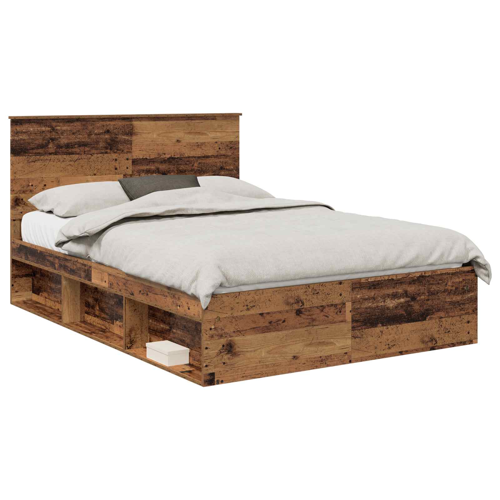 Σκελετός Κρεβατιού Παλιό ξύλο 140 x 190 cm Στερεά ξυλεία πεύκου