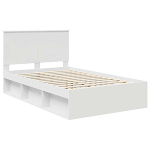 Σκελετός Κρεβατιού Λευκό 135 x 190 cm Στερεά ξυλεία πεύκου