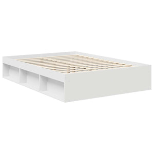 Σκελετός Κρεβατιού Λευκό 135 x 190 cm Στερεά ξυλεία πεύκου
