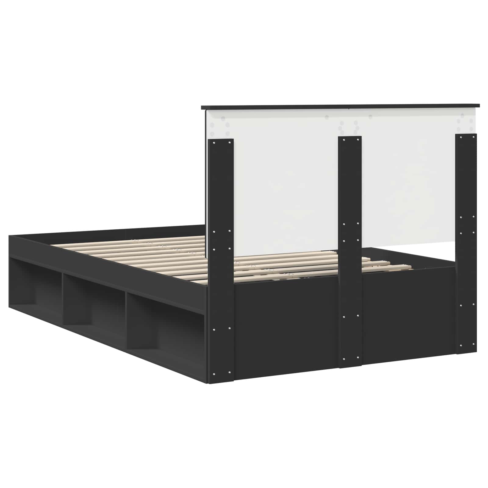 Σκελετός Κρεβατιού Μαύρο 135 x 190 cm Στερεά ξυλεία πεύκου