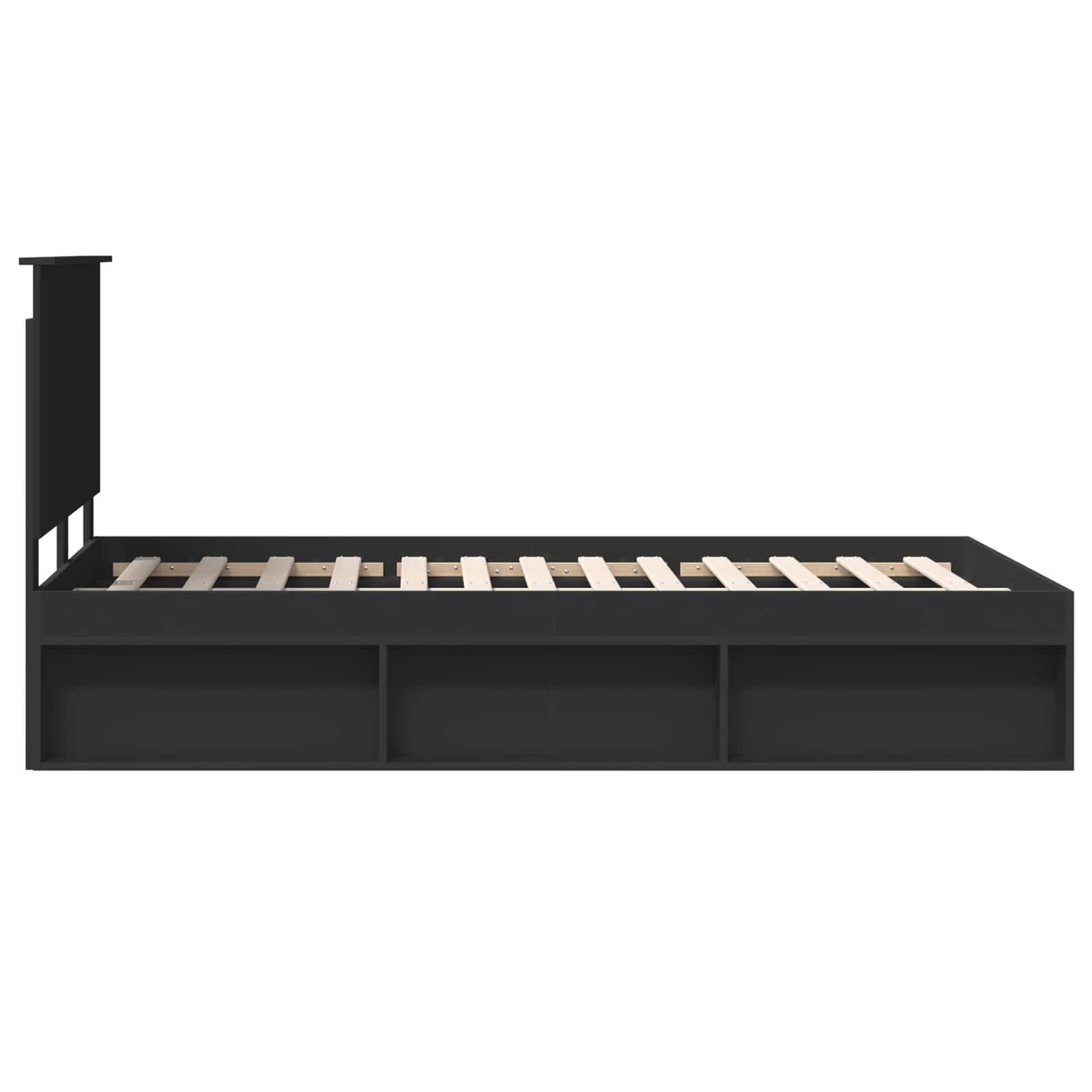 Σκελετός Κρεβατιού Μαύρο 120 x 190 cm Στερεά ξυλεία πεύκου