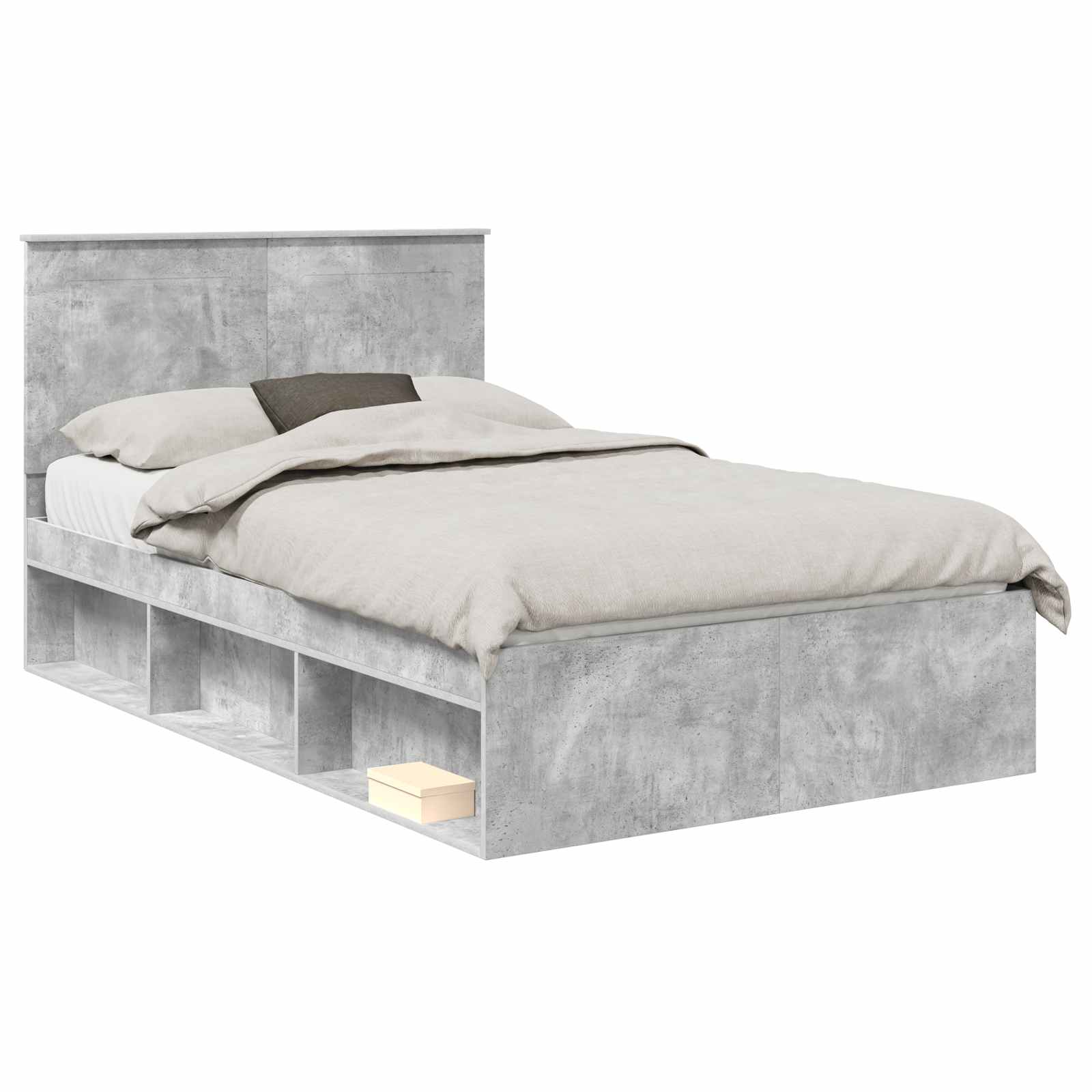 Σκελετός Κρεβατιού Σκυρόδεμα 120 x 190 cm Στερεά ξυλεία πεύκου