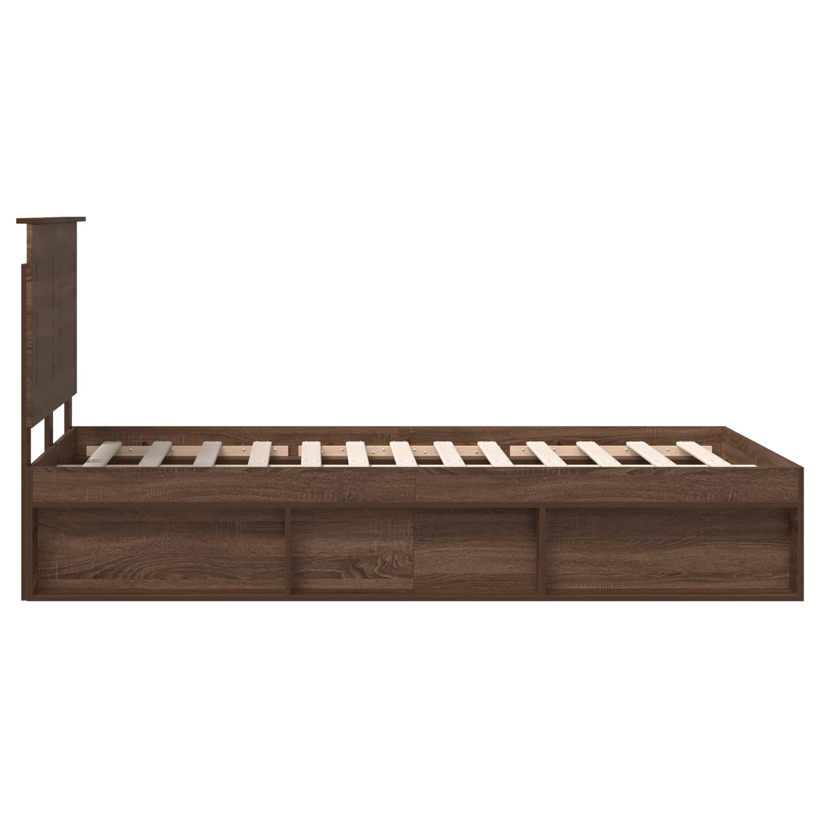 Σκελετός Κρεβατιού Καφέ δρυς 120 x 190 cm Στερεά ξυλεία πεύκου
