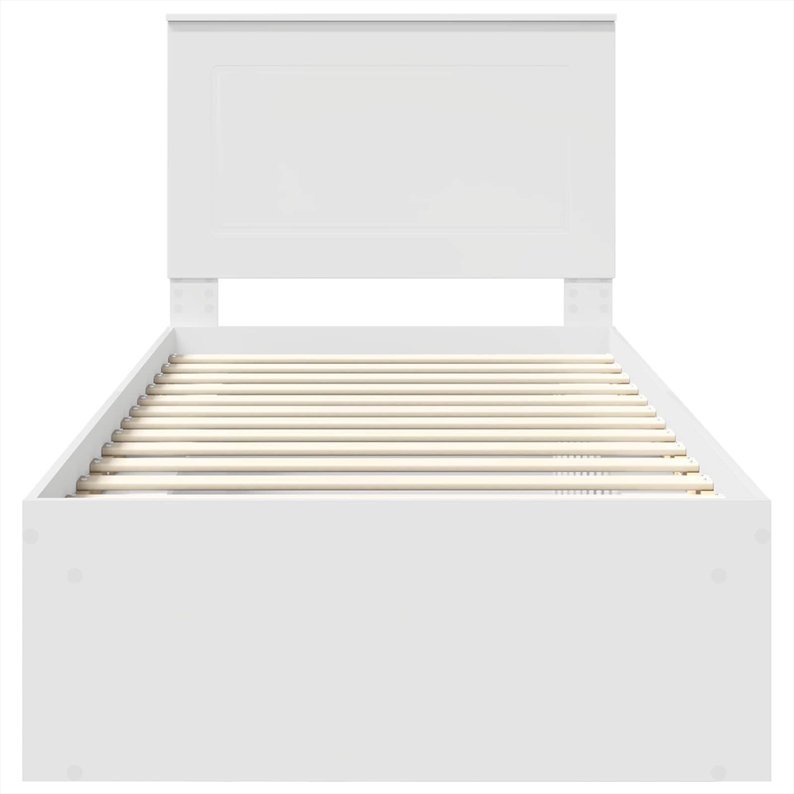 Σκελετός Κρεβατιού Λευκό 90 x 200 cm Στερεά ξυλεία πεύκου