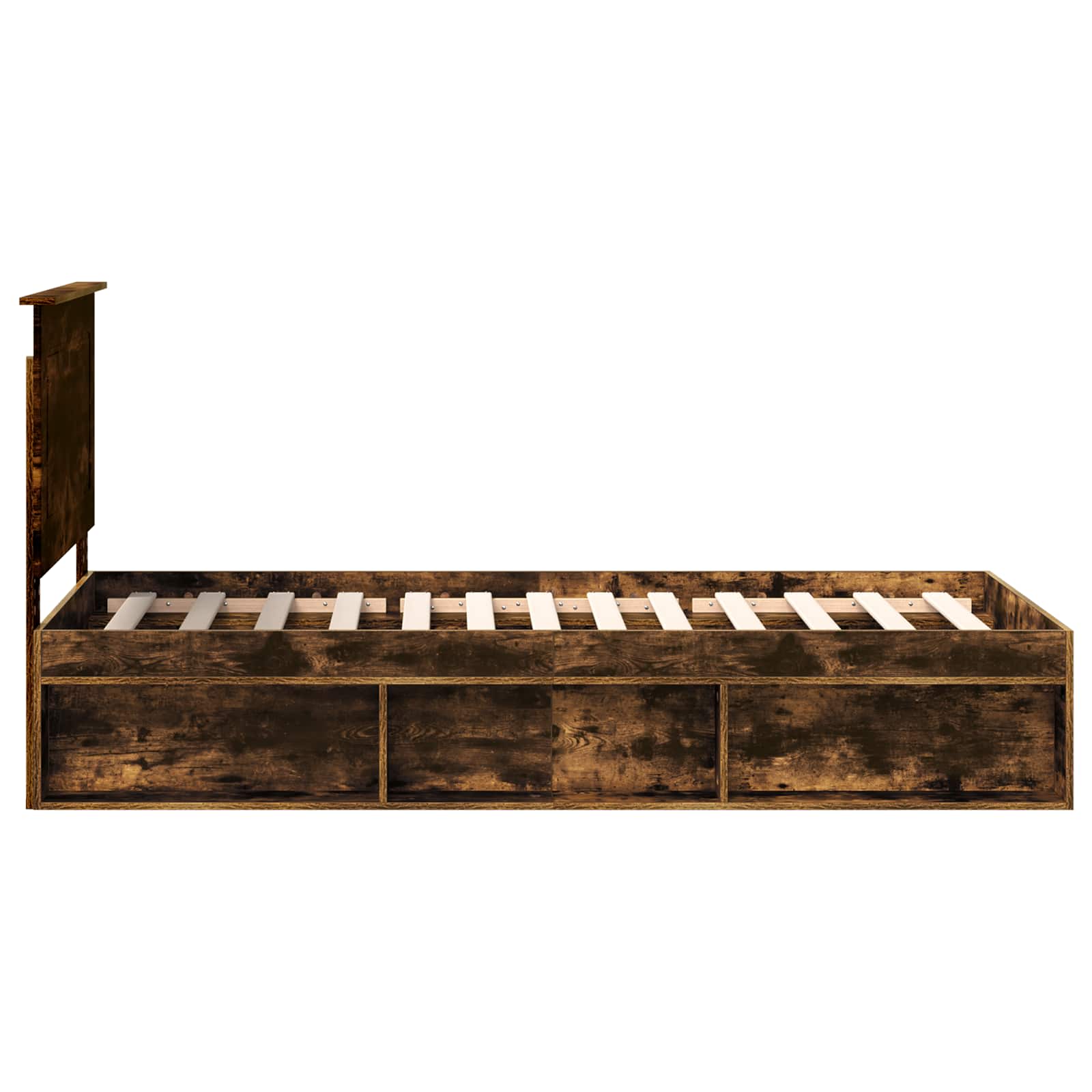 Σκελετός Κρεβατιού με κεφαλάρι Καπνιστό Δρύς 75 x 190 cm