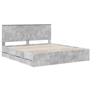 Σκελετός Κρεβατιού Σκυρόδεμα Γκρι 180 x 200 cm Μηχανήματος Ξύλο