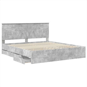 Σκελετός Κρεβατιού Σκυρόδεμα Γκρι 180 x 200 cm Μηχανήματος Ξύλο