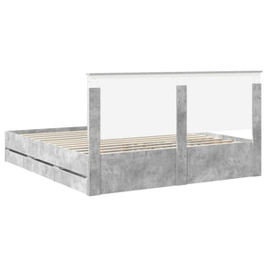 Σκελετός Κρεβατιού Σκυρόδεμα Γκρι 180 x 200 cm Μηχανήματος Ξύλο