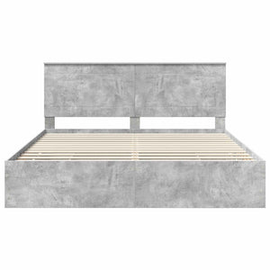 Σκελετός Κρεβατιού Σκυρόδεμα Γκρι 180 x 200 cm Μηχανήματος Ξύλο