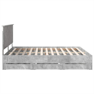 Σκελετός Κρεβατιού Σκυρόδεμα Γκρι 180 x 200 cm Μηχανήματος Ξύλο