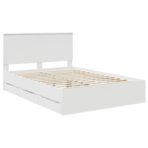 Σκελετός Κρεβατιού Λευκό 160 x 200 cm Μηχανήματος Ξύλο