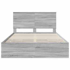 Σκελετός Κρεβατιού Γκρίζο Σονομα 160 x 200 cm Μηχανήματος Ξύλο