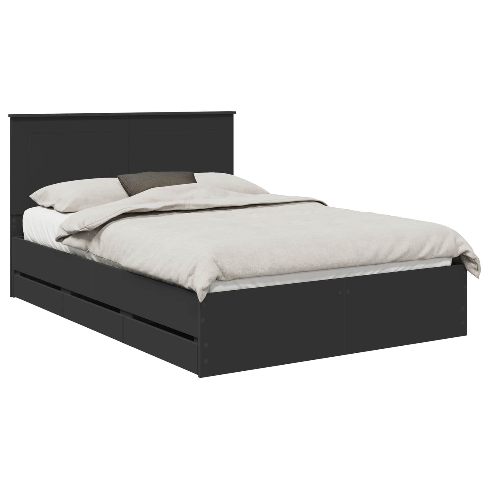 Σκελετός Κρεβατιού Μαύρο 140 x 190 cm Μηχανήματος Ξύλο