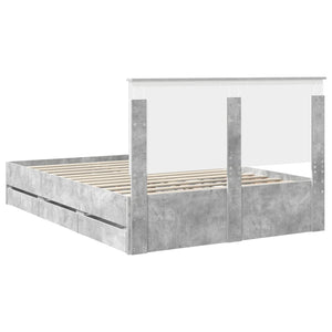 Σκελετός Κρεβατιού Σκυρόδεμα Γκρι 140 x 190 cm Μηχανήματος Ξύλο