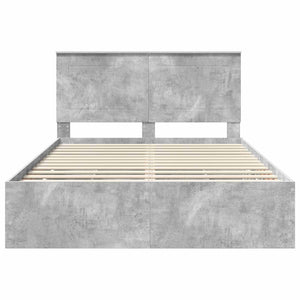 Σκελετός Κρεβατιού Σκυρόδεμα Γκρι 140 x 190 cm Μηχανήματος Ξύλο