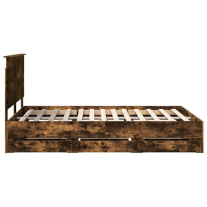 Σκελετός Κρεβατιού Καπνιστό Δρύς 140 x 190 cm Μηχανήματος Ξύλο