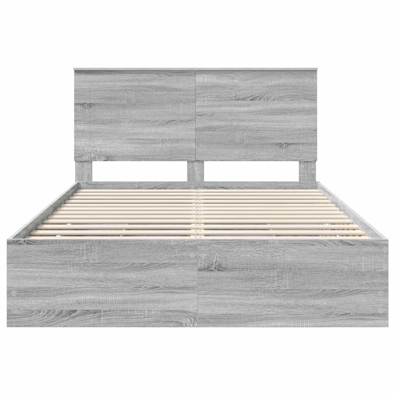 Σκελετός Κρεβατιού Γκρίζο Σονομα 140 x 200 cm Μηχανήματος Ξύλο