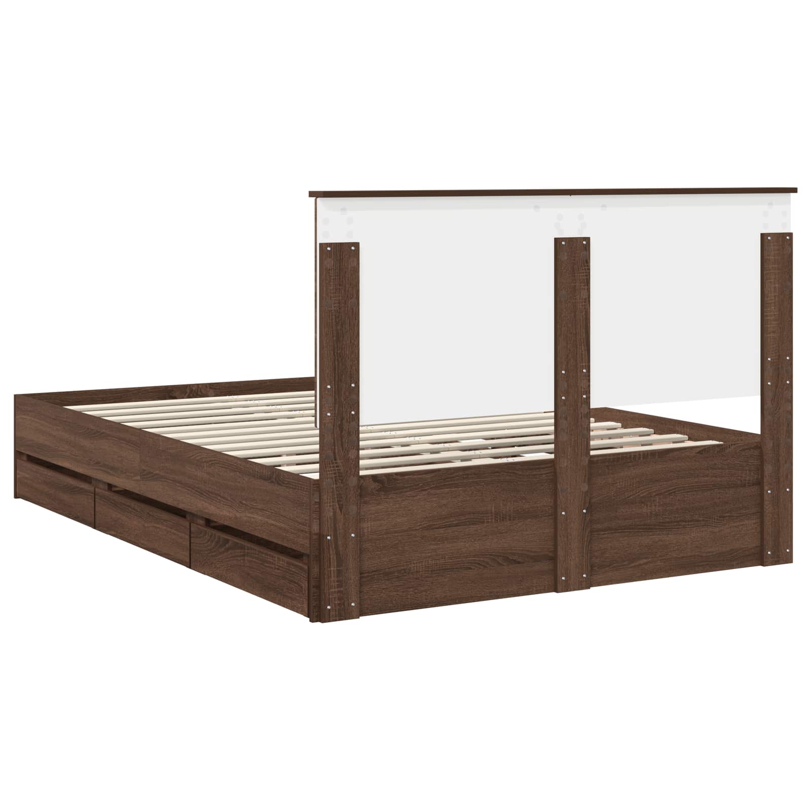 Σκελετός Κρεβατιού Καφέ δρυς 140 x 200 cm Μηχανήματος Ξύλο - Pakobazaar