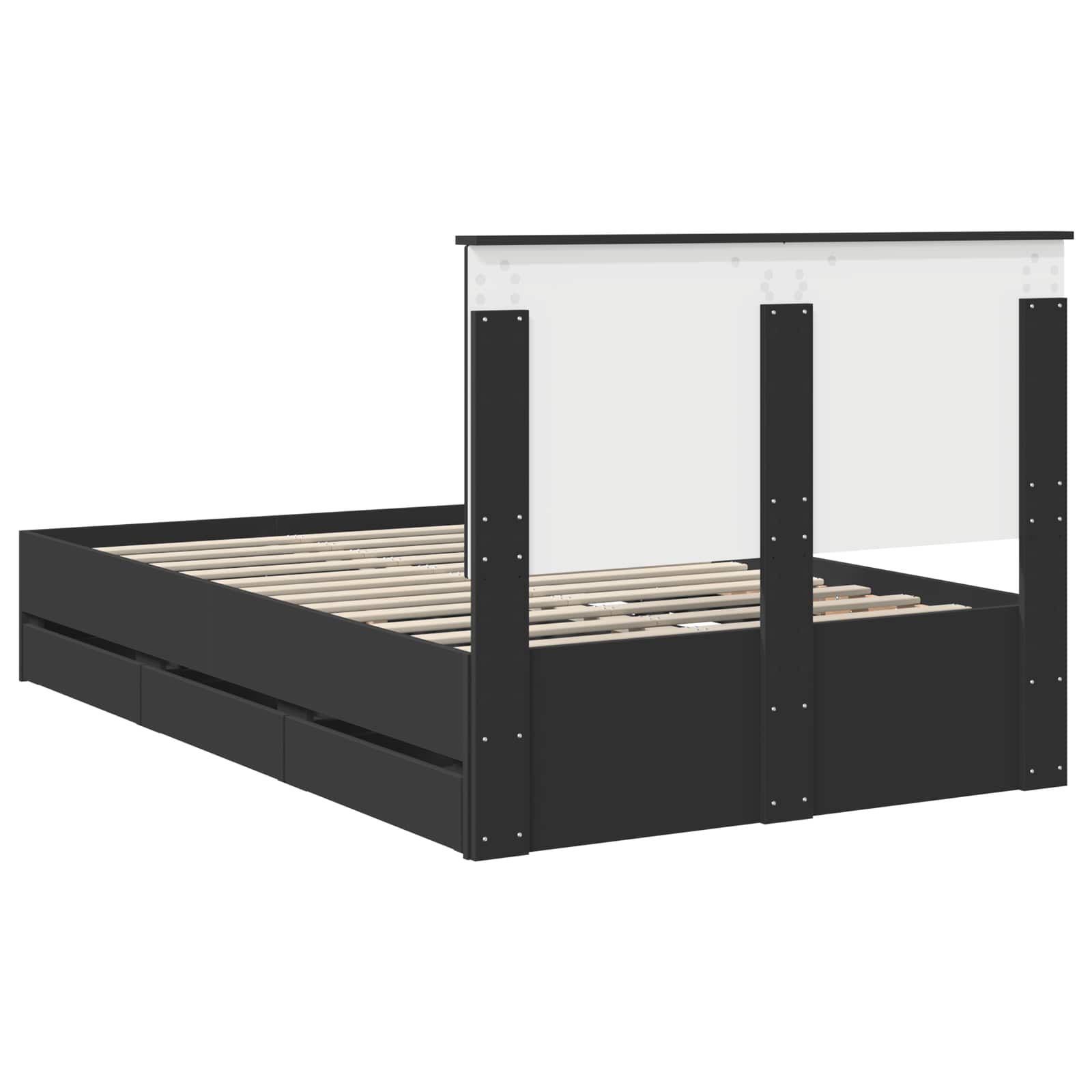 Σκελετός Κρεβατιού Μαύρο 135 x 190 cm Μηχανήματος Ξύλο