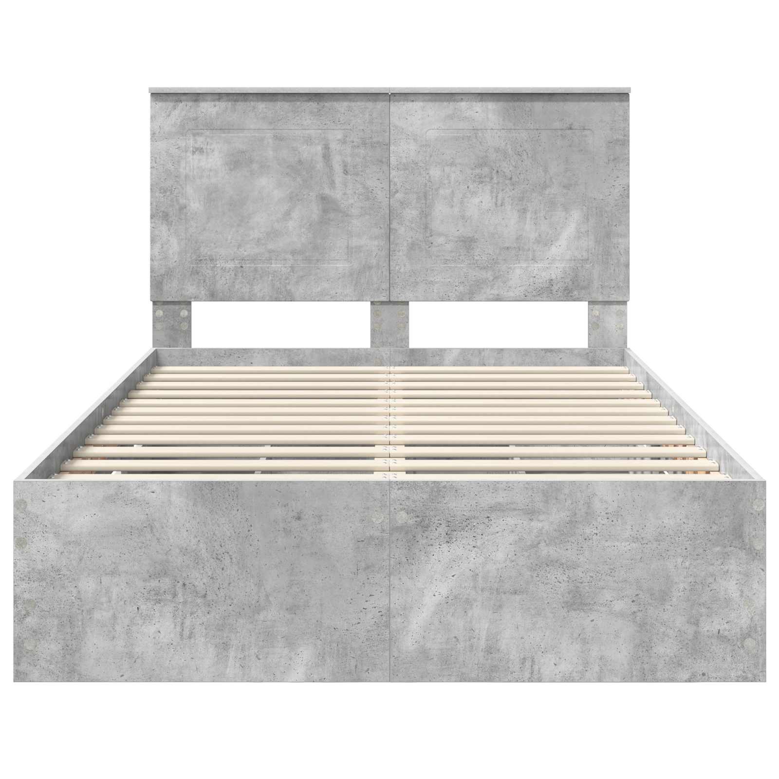 Σκελετός Κρεβατιού Σκυρόδεμα Γκρι 135 x 190 cm Μηχανήματος Ξύλο