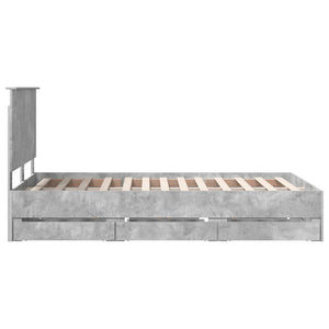 Σκελετός Κρεβατιού Σκυρόδεμα Γκρι 135 x 190 cm Μηχανήματος Ξύλο