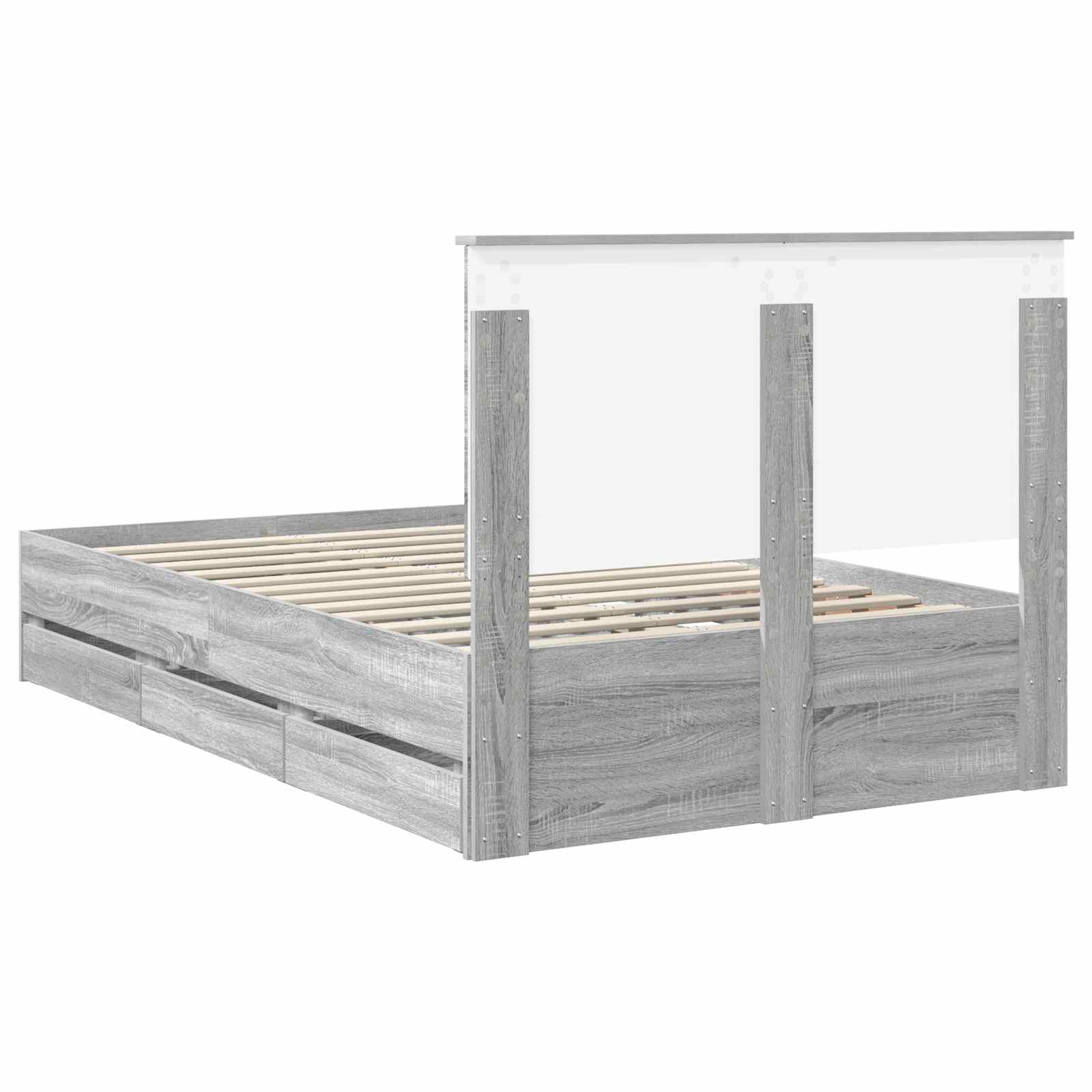 Σκελετός Κρεβατιού Γκρίζο Σονομα 120 x 190 cm Μηχανήματος Ξύλο