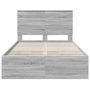 Σκελετός Κρεβατιού Γκρίζο Σονομα 120 x 200 cm Μηχανήματος Ξύλο - Pakobazaar