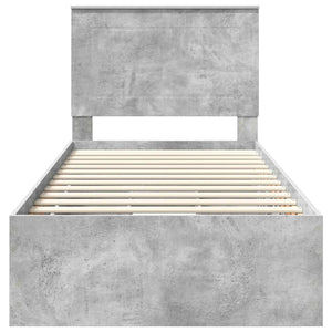 Σκελετός Κρεβατιού Σκυρόδεμα Γκρι 90 x 190 cm Μηχανήματος Ξύλο