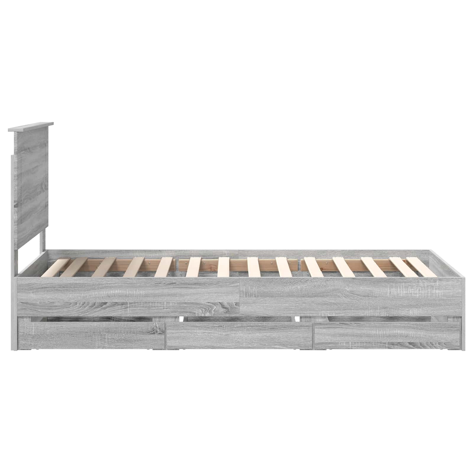 Σκελετός Κρεβατιού Γκρίζο Σονομα 90 x 190 cm Μηχανήματος Ξύλο