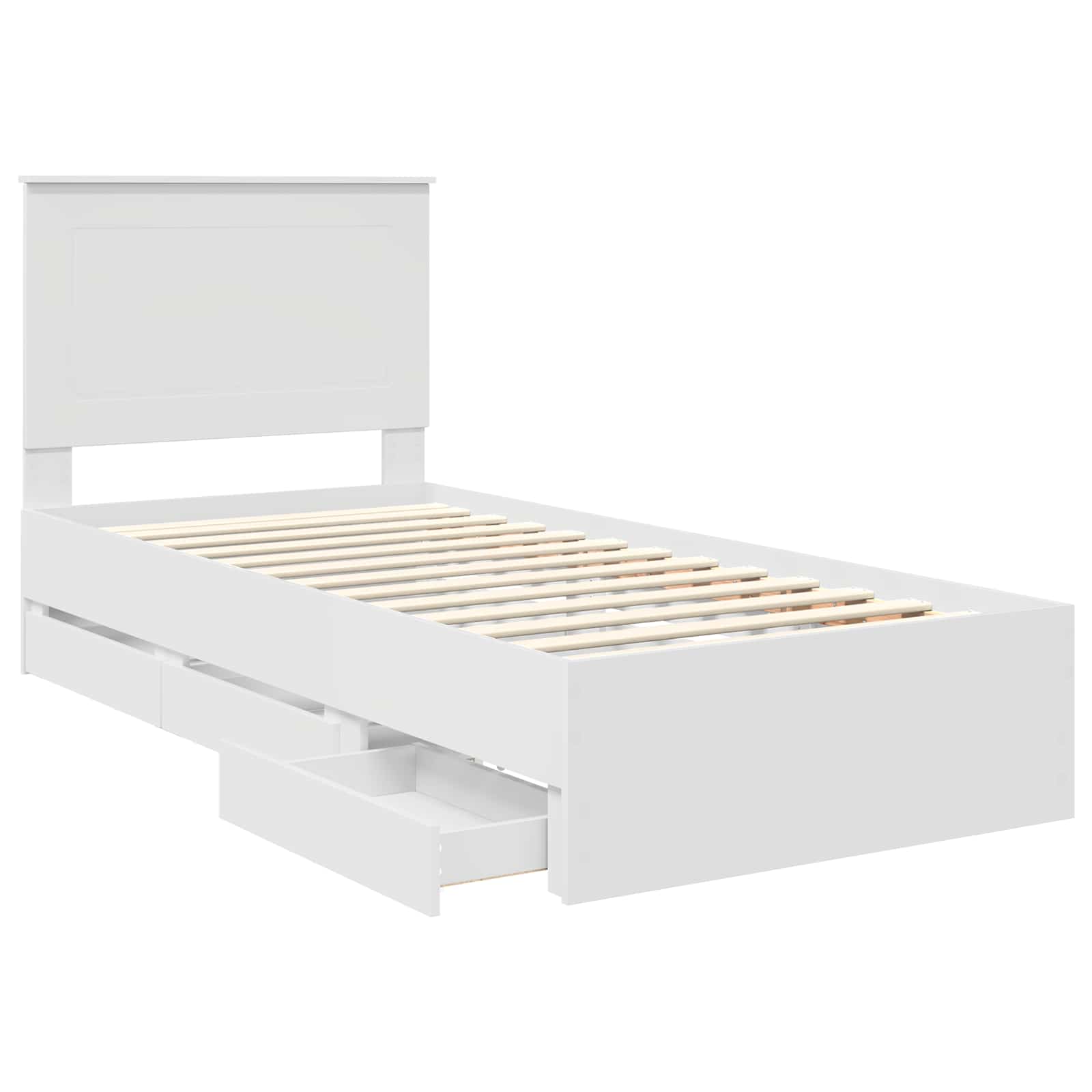 Σκελετός Κρεβατιού Λευκό 75 x 190 cm Μηχανήματος Ξύλο