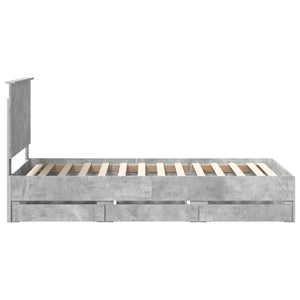 Σκελετός Κρεβατιού Σκυρόδεμα Γκρι 75 x 190 cm Μηχανήματος Ξύλο