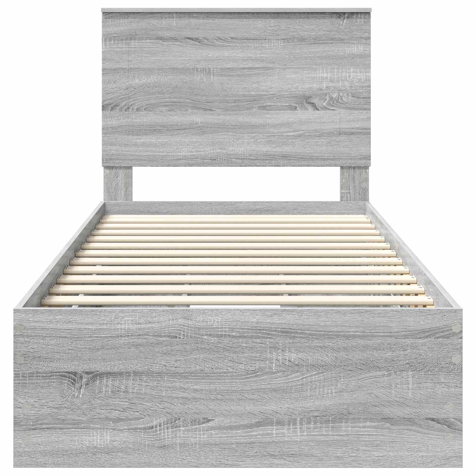 Σκελετός Κρεβατιού Γκρίζο Σονομα 75 x 190 cm Μηχανήματος Ξύλο