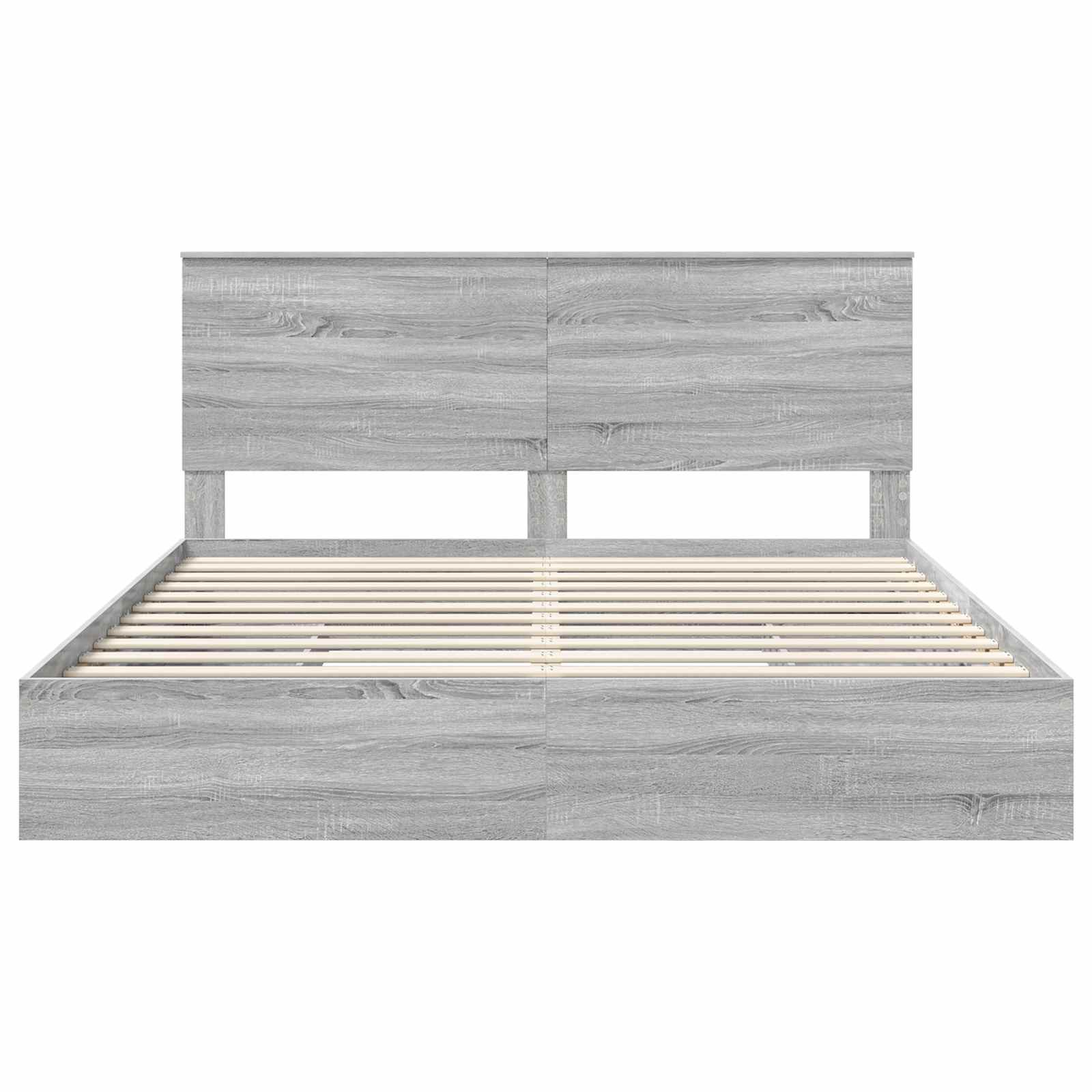 Κρεβάτι Αποθήκης Γκρίζο Σονομα 200 x 200 cm Επεξεργασμένο ξύλο