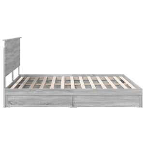 Κρεβάτι Αποθήκης Γκρίζο Σονομα 200 x 200 cm Επεξεργασμένο Ξύλο