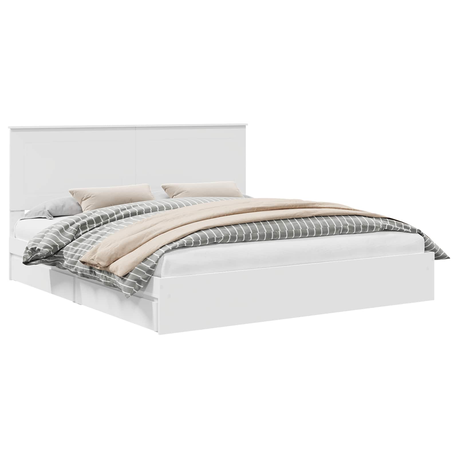 Κρεβάτι Αποθήκης Λευκό 180 x 200 cm Επεξεργασμένο ξύλο