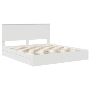 Κρεβάτι Αποθήκης Λευκό 180 x 200 cm Επεξεργασμένο Ξύλο