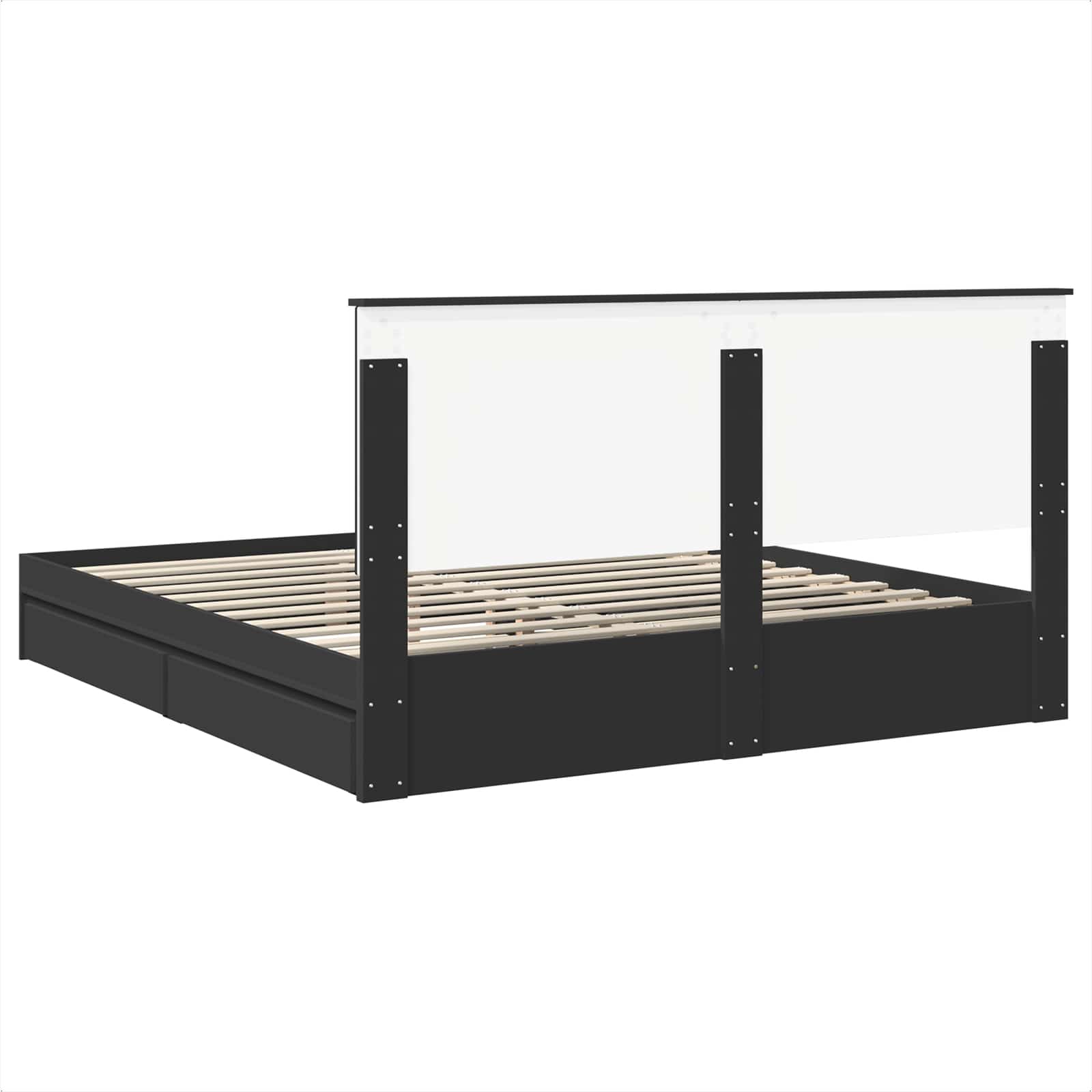 Κρεβάτι Αποθήκης Μαύρο 180 x 200 cm Επεξεργασμένο Ξύλο