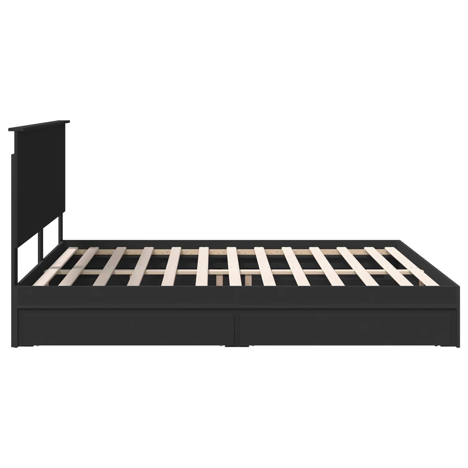 Κρεβάτι Αποθήκης Μαύρο 180 x 200 cm Επεξεργασμένο Ξύλο