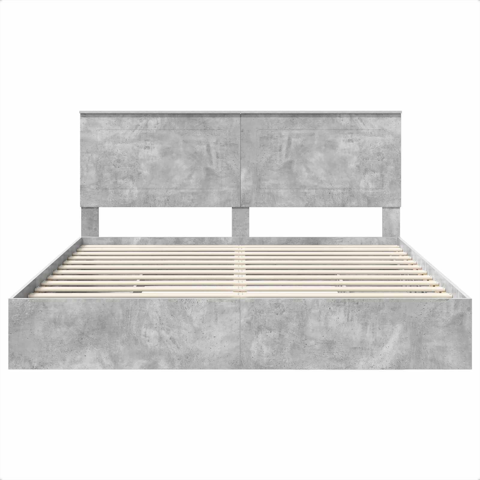 Κρεβάτι Αποθήκης Σκυρόδεμα Γκρι 180 x 200 cm Επεξεργασμένο ξύλο - Pakobazaar