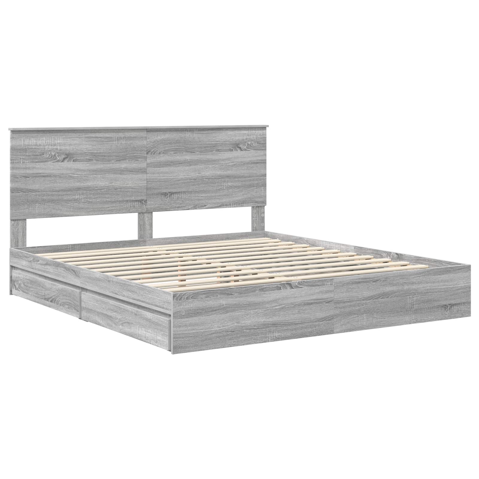 Κρεβάτι Αποθήκης Γκρίζο Σονομα 180 x 200 cm Επεξεργασμένο ξύλο