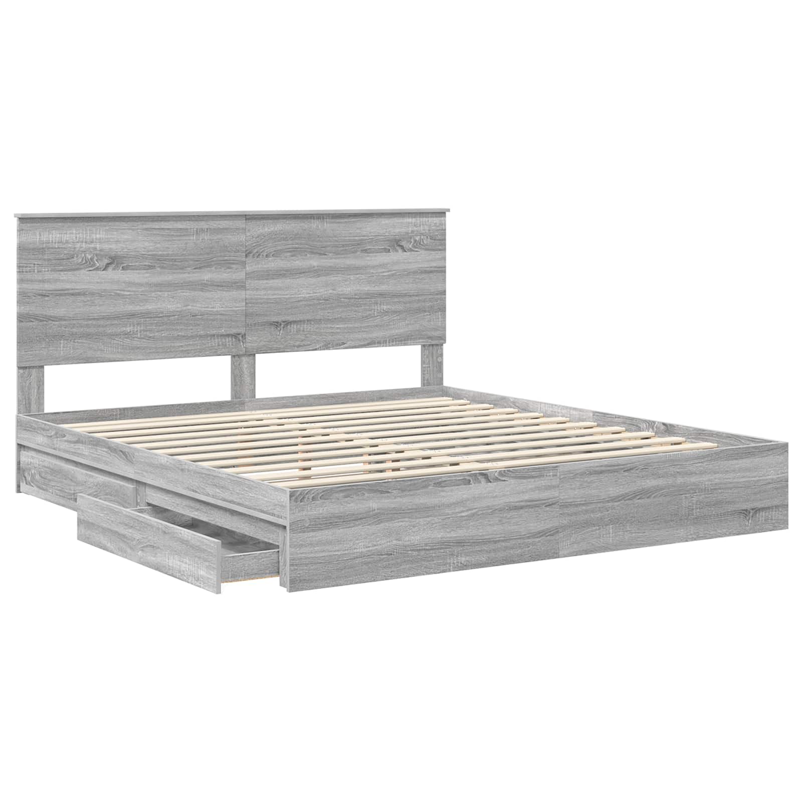 Κρεβάτι Αποθήκης Γκρίζο Σονομα 180 x 200 cm Επεξεργασμένο ξύλο