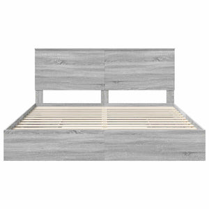 Κρεβάτι Αποθήκης Γκρίζο Σονομα 180 x 200 cm Επεξεργασμένο Ξύλο