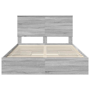 Κρεβάτι Αποθήκης Γκρίζο Σονομα 160 x 200 cm Επεξεργασμένο Ξύλο
