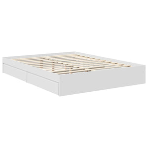 Κρεβάτι Αποθήκης Λευκό 150 x 200 cm Επεξεργασμένο Ξύλο