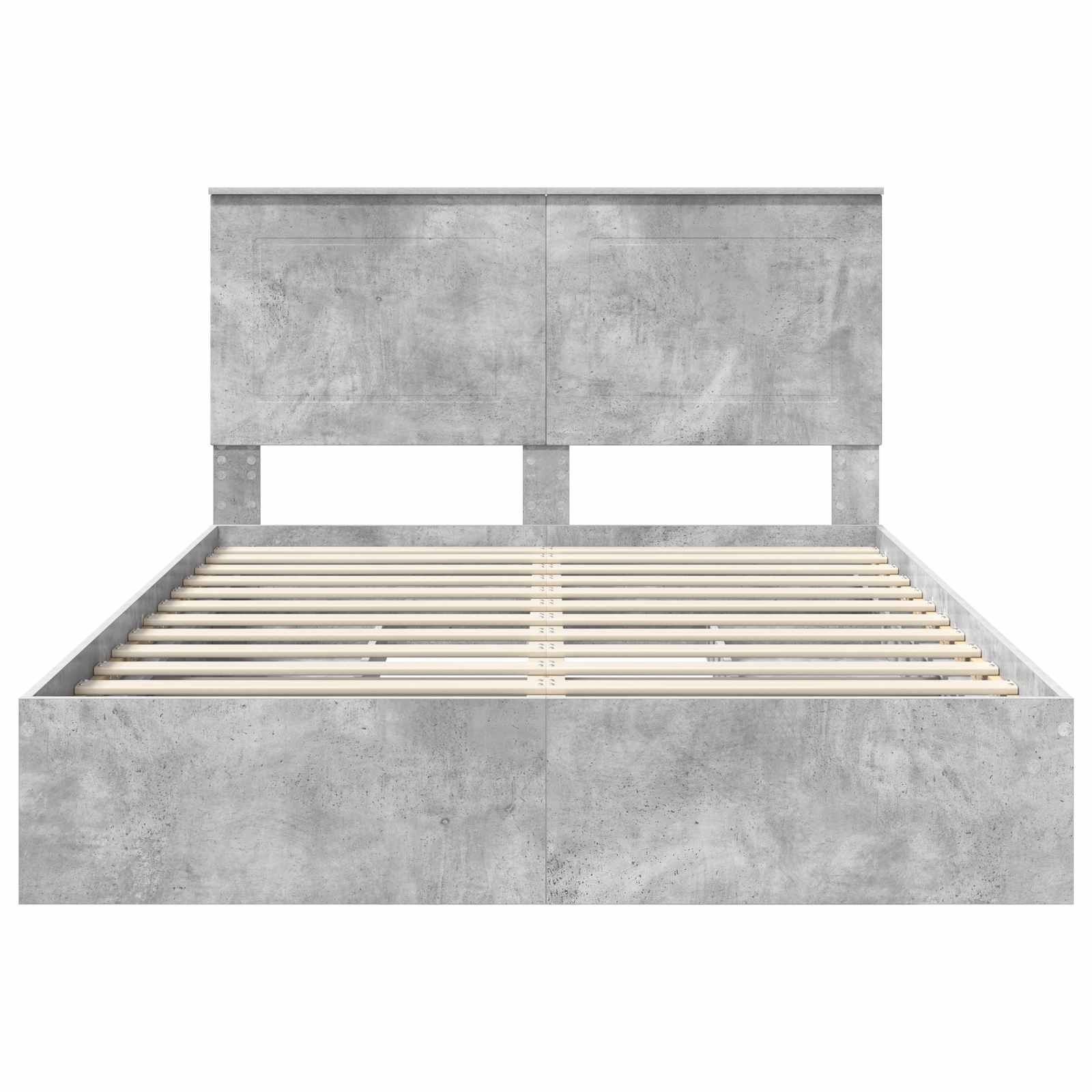 Κρεβάτι Αποθήκης Σκυρόδεμα Γκρι 150 x 200 cm Επεξεργασμένο ξύλο