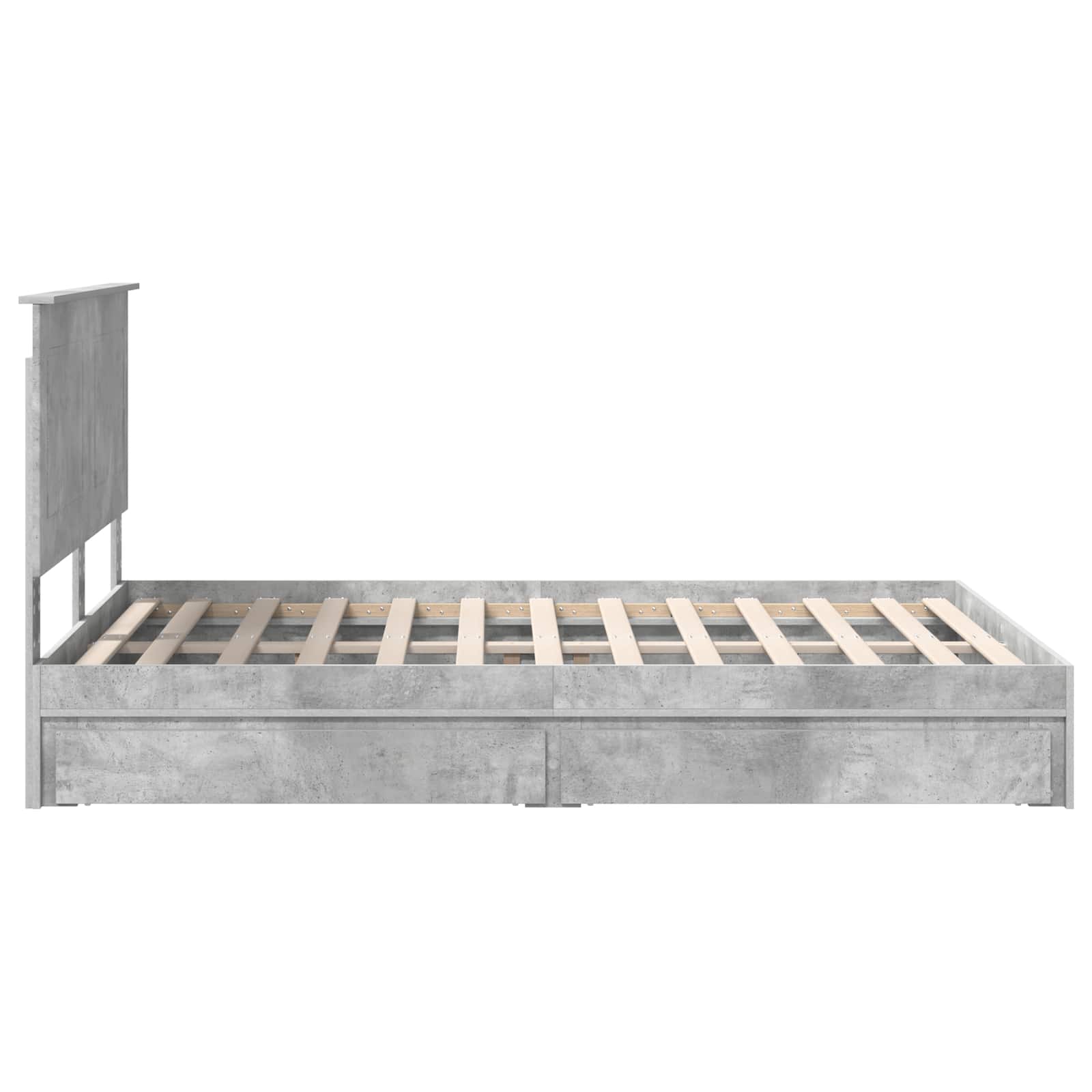 Κρεβάτι Αποθήκης Σκυρόδεμα Γκρι 150 x 200 cm Επεξεργασμένο ξύλο