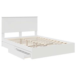 Κρεβάτι Αποθήκης Λευκό 140 x 190 cm Επεξεργασμένο Ξύλο