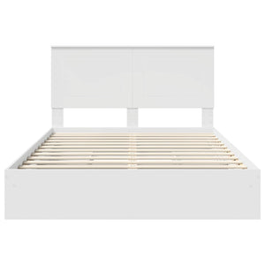 Κρεβάτι Αποθήκης Λευκό 140 x 200 cm Επεξεργασμένο Ξύλο