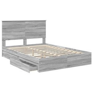 Κρεβάτι Αποθήκης Γκρίζο Σονομα 140 x 200 cm Επεξεργασμένο Ξύλο