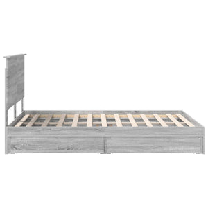 Κρεβάτι Αποθήκης Γκρίζο Σονομα 140 x 200 cm Επεξεργασμένο Ξύλο